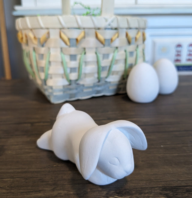 Floppy Bunny Unpainted Pottery Bisque